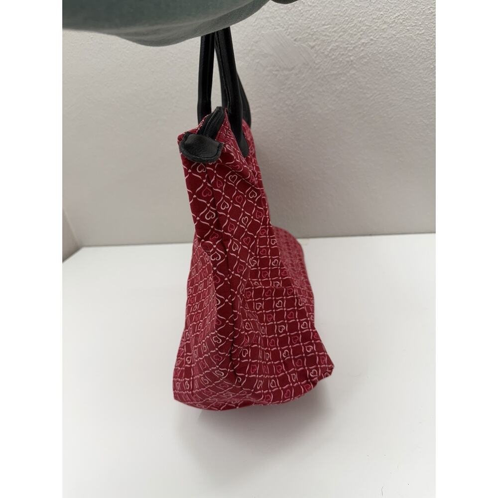 Longaberger Homestead Tote Bag Purse Red Hearts Zip Up Lined - Picture 5 of 15